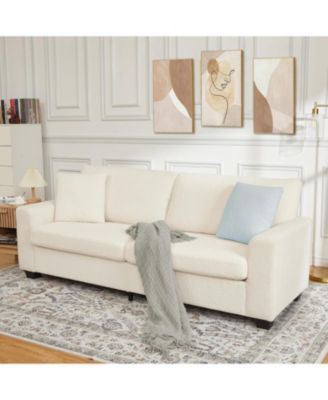 83 Inch Sofa, Modern Corduroy 3 Seater Deep Seat Couch with Wide Armrest, Removable Washable Cushion Cover