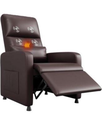 gaomon Power Recliner Chair with Massage and Heat with Massage Function with Lumbar Support, Adjustable Push Back, Wide Armrests - Brown