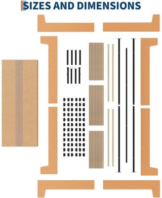 Wood Bed Frame,Platform Nature Bed with Strong Wooden Slats,No Box Spring Needed,Minimalist Bedroom Furniture,Easy Assembly