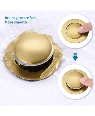 Bathroom Sink Drain - Pop-Up Drain Stopper, Anti-Clogging Design with Strainer Basket for Vanity