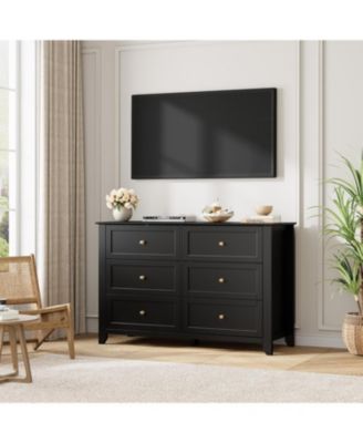 Dresser for Bedroom, 6 Chest of Drawer Dresser Organizer, Modern Wood Storage Cabinet for Living Room, Closet Storage, Entryway, Hallway