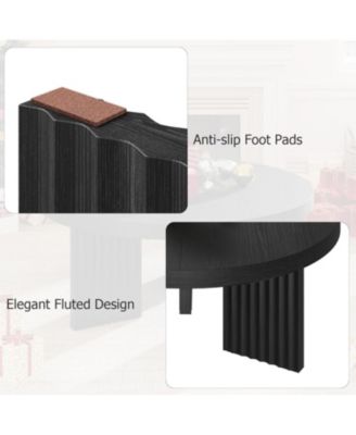 335" Round Coffee Table, Circle Center Table with Fluted Legs & 13" Thick Top, Accent Cocktail Tables for Living Room, Bedroom, Easy Assembly