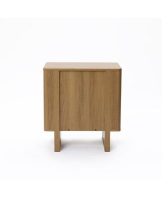 Mid-Century 2-Drawer Nightstand, 23.6'' Engineered Wood Accent Table