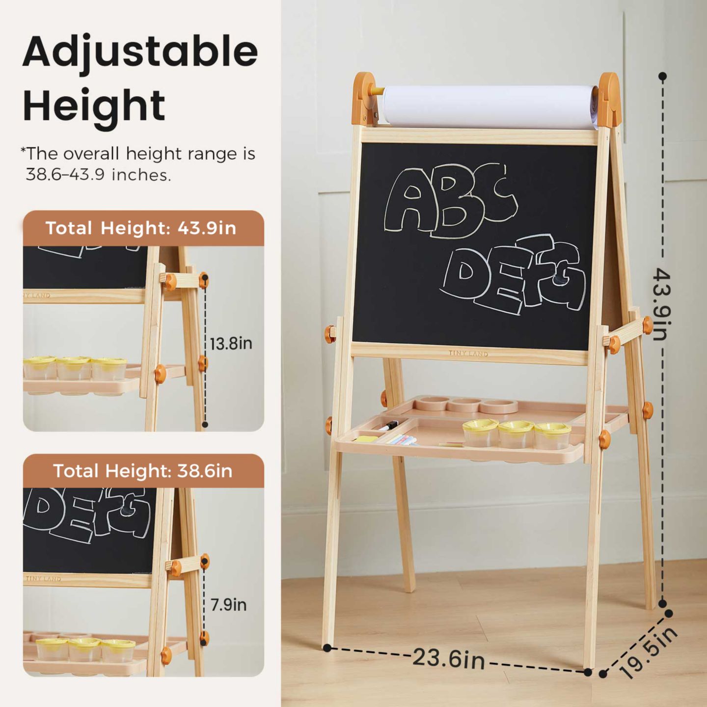 Детская игрушка Tiny Land Magnitales Double-Sided Magnetic Easel, Ages 3+ — фото 4