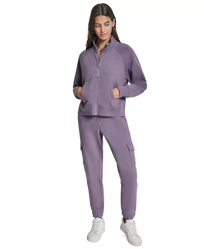 DKNY Women's Studded-Logo Half-Zip Sweatshirt - thumbnail 8