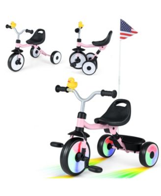 Toddler Tricycle with 3-Position Seat and Storage Basket for Kids