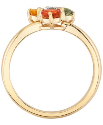 Gemstone & Diamond Ring (1/3 ct. t.w.) in 10k Yellow Gold
