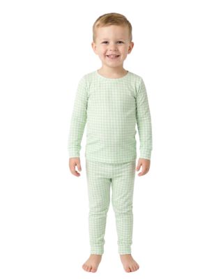 Boys Pistachio Gingham Pajama Set - Toddler