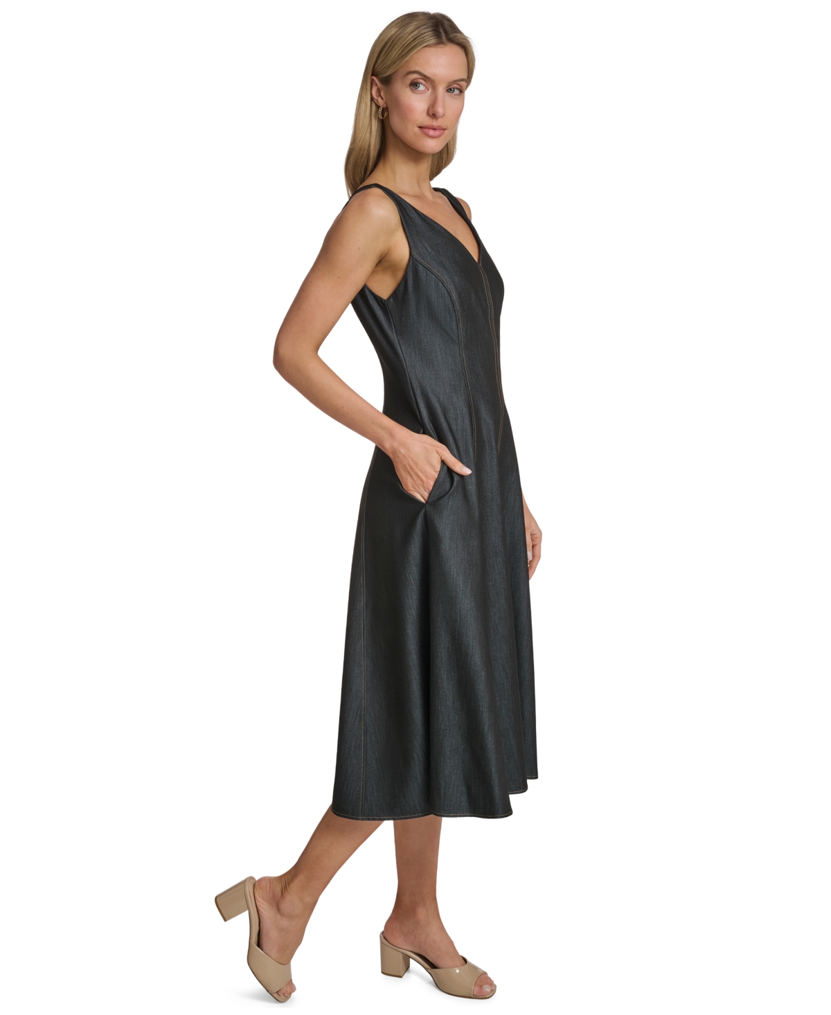 Calvin Klein Women's Denim Fit and Flare Dress