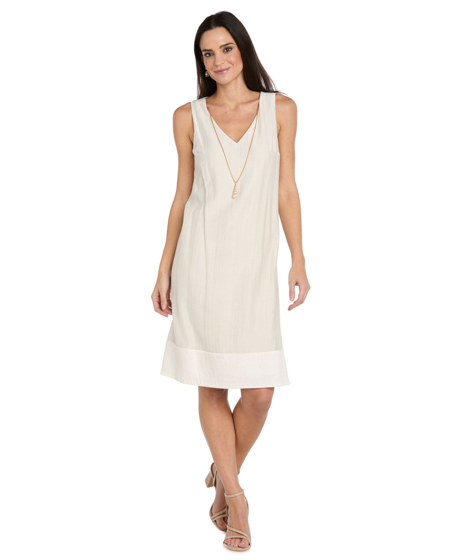 RM Richards Women's V-Neck Dress & Printed Jacket