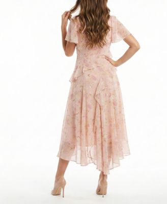 Petite V-Neck Fit & Flare Dress