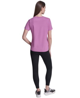 Women's Rhinestone Varsity Logo Relaxed Fit Pull-On T-Shirt