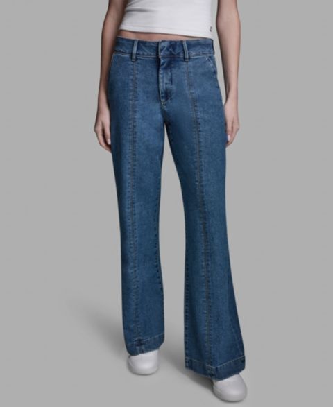 Женские джинсы BCBG Mid-Rise Flared, цвет: Джинсовый