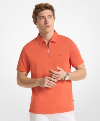 Men's Sleek Regular-Fit 1/4-Zip Piqu&eacute; Polo Shirt