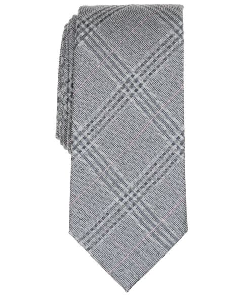 Мужской галстук Michael Kors Lascaux Plaid Tie, цвет: Серый