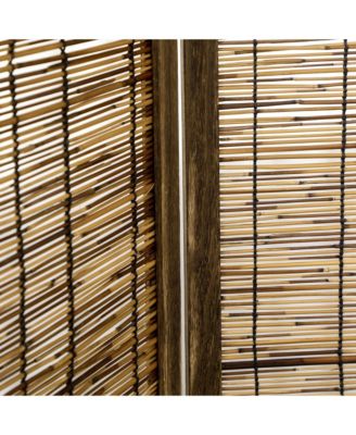 Woven 4 Panel Room Divider, 5.5' Tall Folding Privacy Screen,