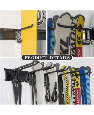 Heavy-Duty Ski Rack for 10 Pairs, Multi-Use, Easy Install