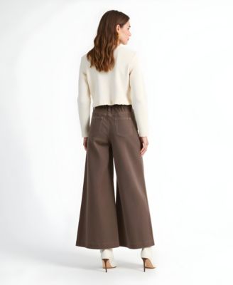 Women's High-Waist Wide-Leg Pleated Pants