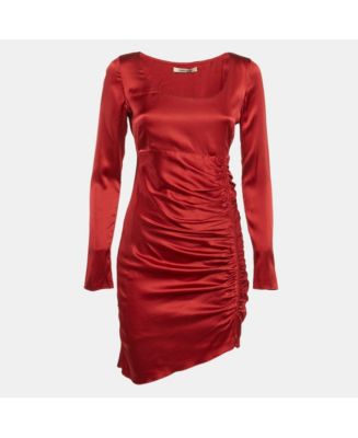 Pre-Owned Roberto Cavalli Women's Satin Silk Ruched Mini Dress - Macy's