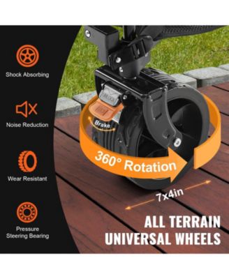 Double Decker Folding Wagon, 400L Heavy Duty Collapsible Cart with All-Terrain Wheels