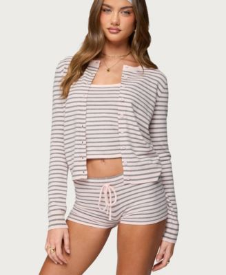 Women's Lillian Striped Button Up Knit Cardigan
