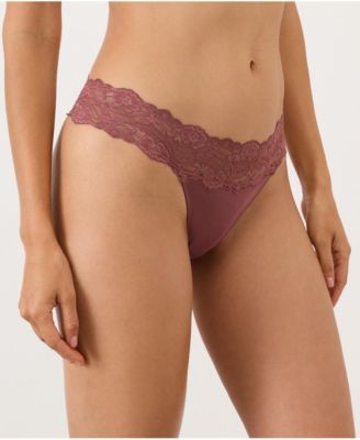 Women's Lace Waist Thong 3-Pack Made With Cotton