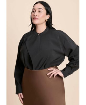 Women's Neck Pleat Blouse
