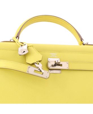 Kelly 32 Handbag Yellow Epsom with Palladium Hardware