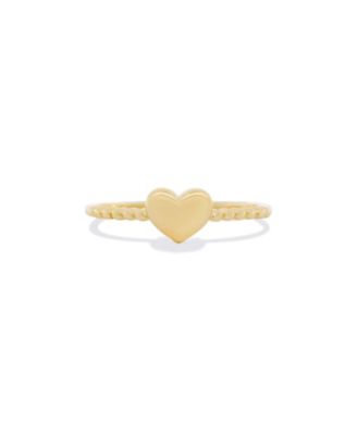 Gold Beaded Heart Ring