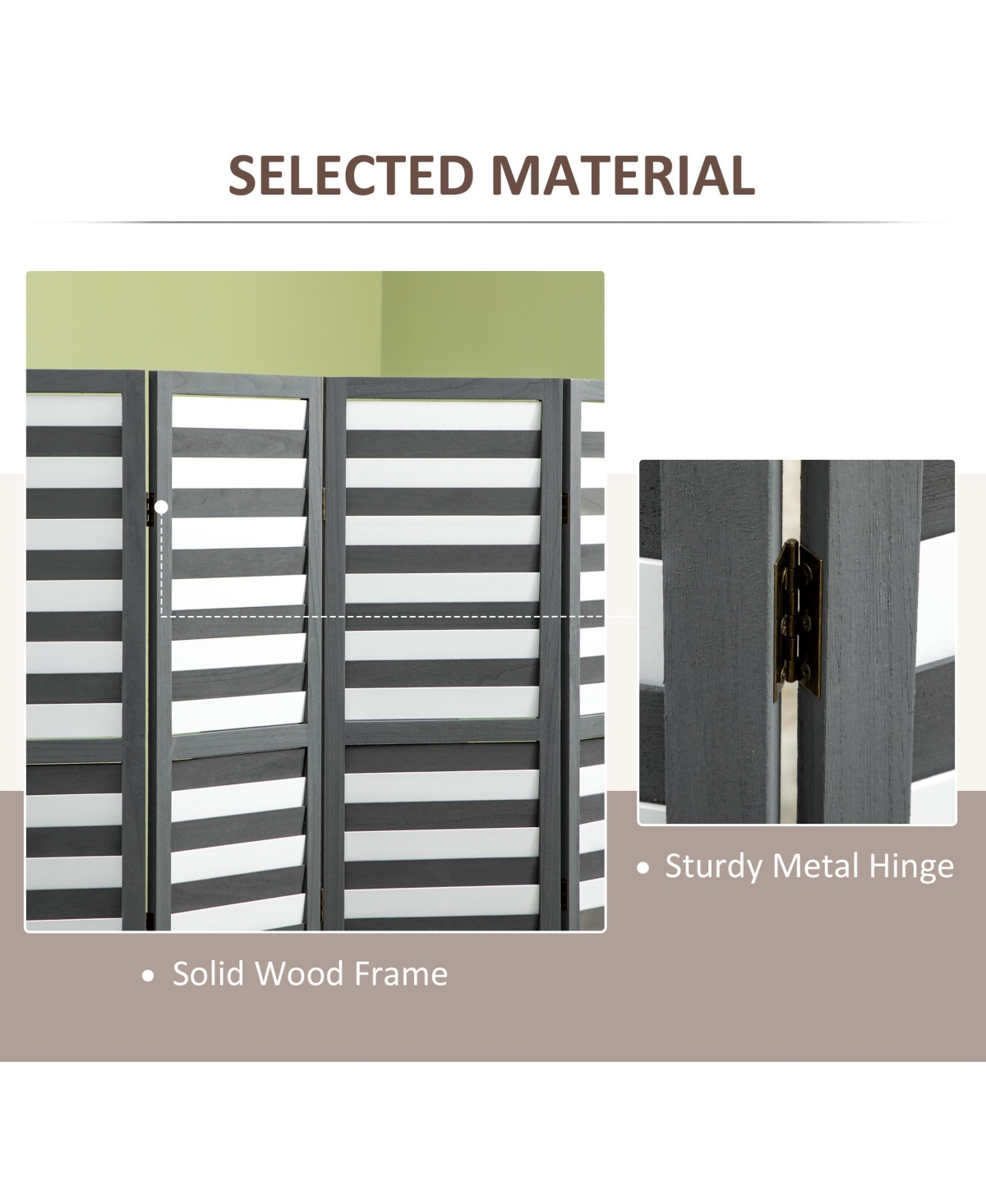 Homcom 5.6' 4 Panel Room Divider Folding Privacy Screen Panel, /