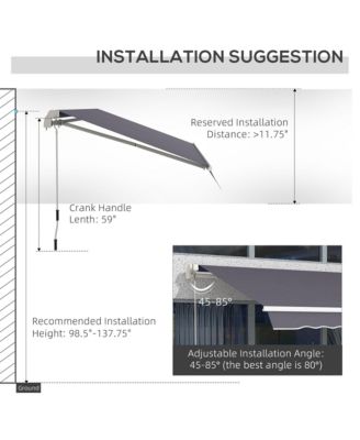 12' x 10' Retractable Awning Patio Awnings Sun Shade Shelter