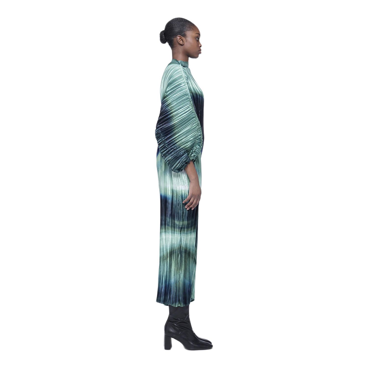 Women's Printed Plisse Batwing Dress