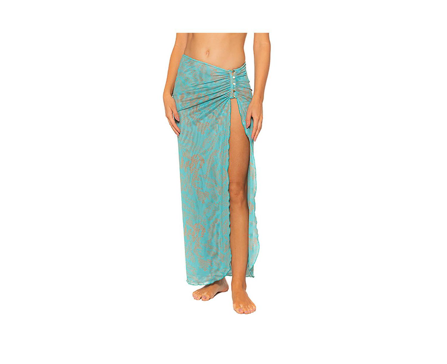 Women's Mesh Side Slit Long Skirt Cover-up