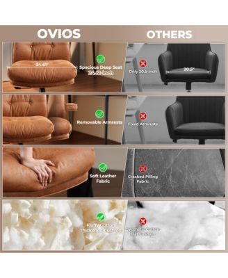 Ergonomic Swivel Office Chair, Extra Wide Comfy Desk Chair with Lumbar Support, Height Adjustable Modern Executive Computer Chair