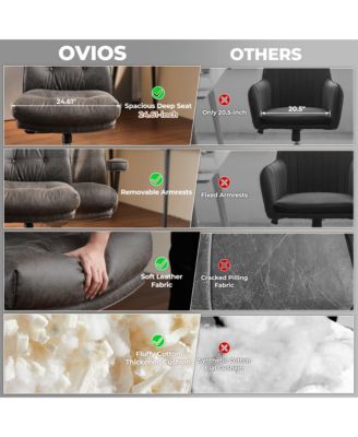 Ergonomic Swivel Office Chair, Extra Wide Comfy Desk Chair with Lumbar Support, Height Adjustable Modern Executive Computer Chair