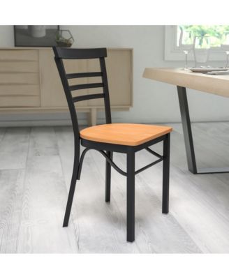 Three-Slat Ladder Back Metal Restaurant Dining Chair