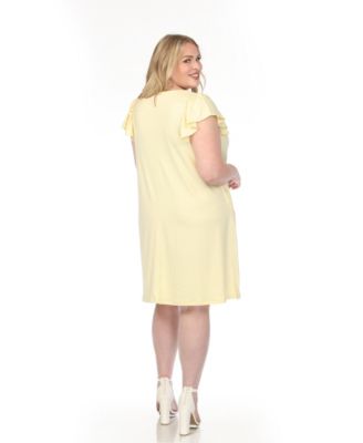 Plus Size Crew Neck Ruffle-Sleeve Dress