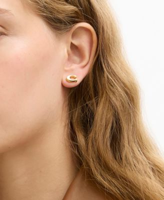 Black Signature C Enamel Stud Earrings