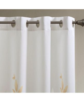 Printed Grommet Window Curtain Panel, 50" W x 84" H, Lightweight Semi-Sheer, Single Panel