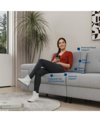 3 Seater Couch for Living Room, 85" Modern Chenille Cloud Sofa with Adjustable Armrest & Removable Backrest, Comfy Deep Seat Couches