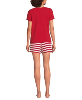 Women's Knit 2 Piece Pajama Set - Short Sleeve Top and Shorts