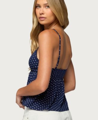 Women's Belen Polka Dot Lacey Babydoll Top