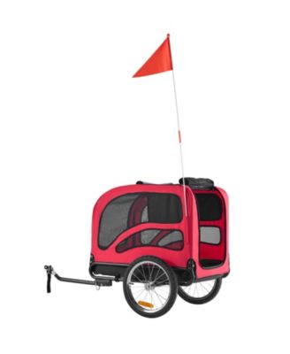 Heavy-Duty Dog Bike Trailer, Up to 100 lbs - Universal Bicycle Carrier for Small & Large Pets,Red