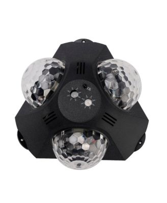 3-Head Magic Ball Party Light with Laser Beams & Strobe Effects for Home Disco