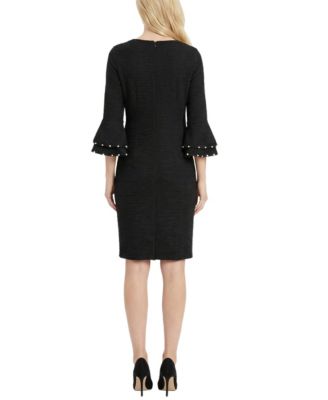 Petite Long-Sleeve Dress With Bell Cuffs