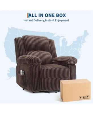 Power Lift Recliner Chair - Heat and Massage, Electric Lift Plush Recliner with Soft Padded Seat, Back Support & Armrests