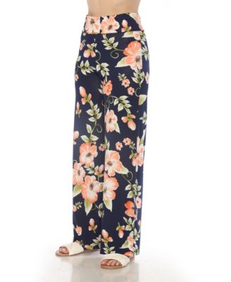 Women's High-Waist Floral Wide-Leg Pants