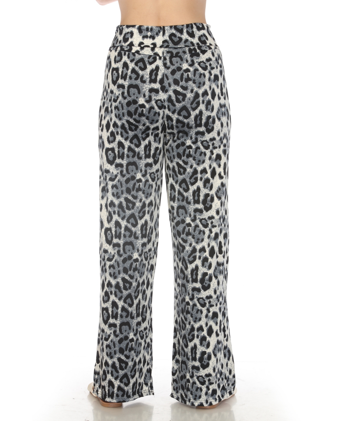 White Mark Women's High-Waist Floral Wide-Leg Pants