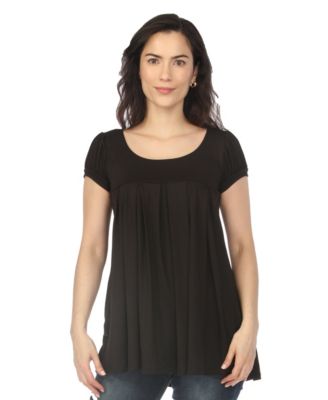 Women's Cap-Sleeve Pleated Top