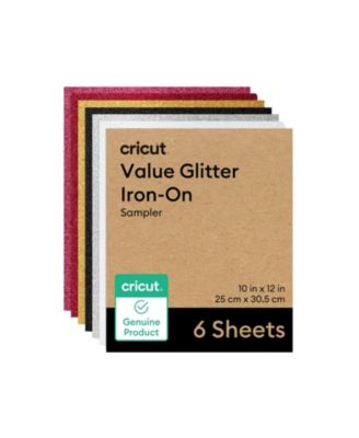 Glitter Iron-On Craft Vinyl Sheets, 10 x 12 in, Multicolor, 6 Count